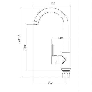 Смеситель для кухни OneLife P04-001b полимерный